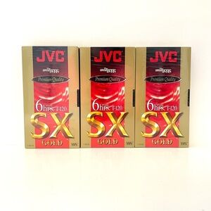 JVC Blank VHS Tape SX 6hrs Set of 3 Sealed